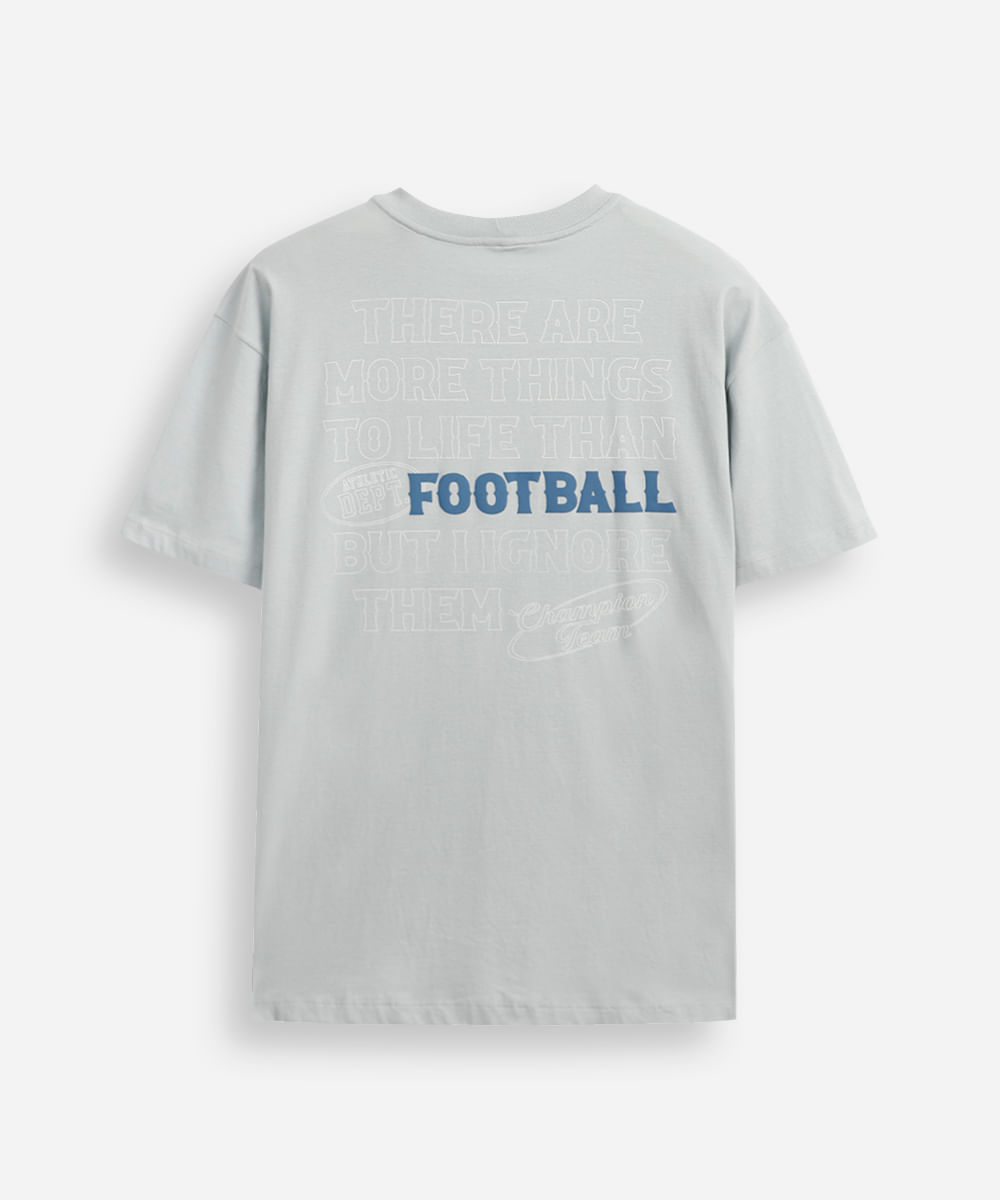 camiseta de algodão juvenil oversized  azul