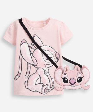 Blusa infantil com bolsinha angel rosa