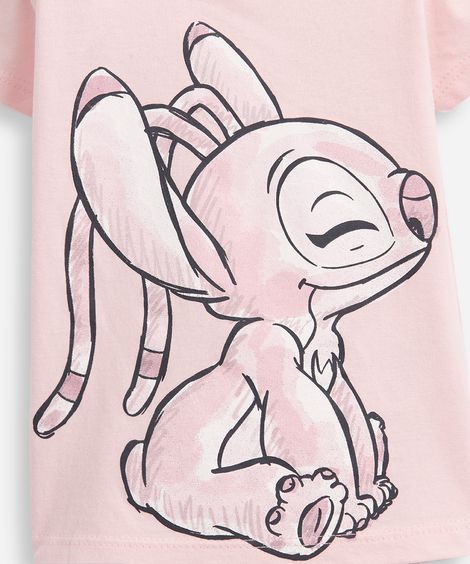 Blusa infantil com bolsinha angel rosa