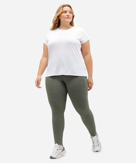 calça legging plus size com bolso esportiva ace verde