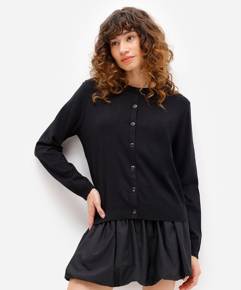 cardigan feminino de tricot rita lazzarotti preto