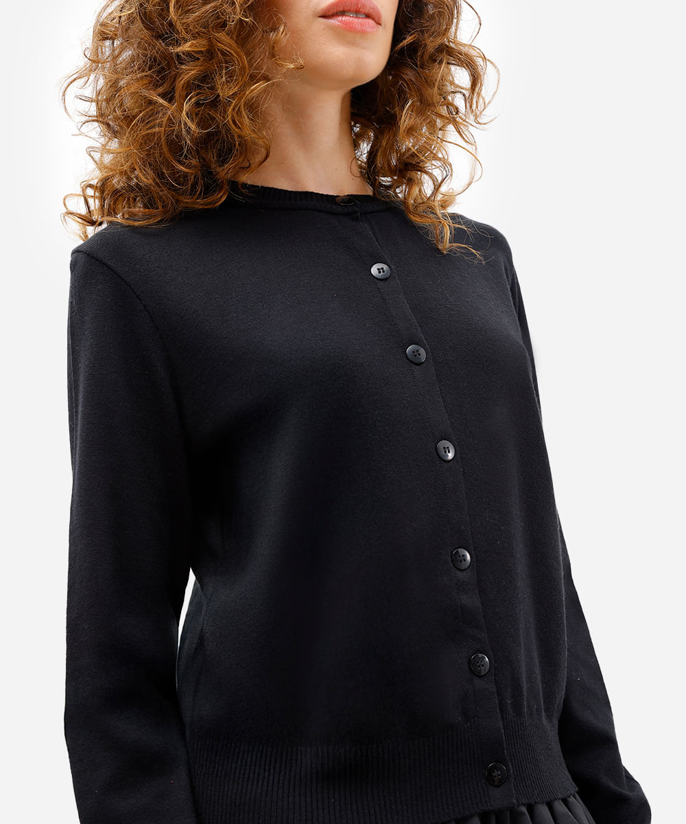 cardigan feminino de tricot rita lazzarotti preto