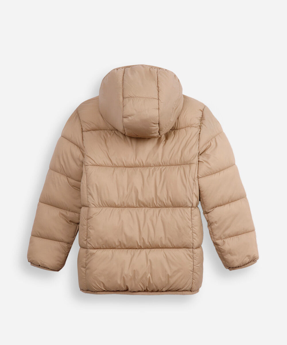 jaqueta puffer infantil - bege medio