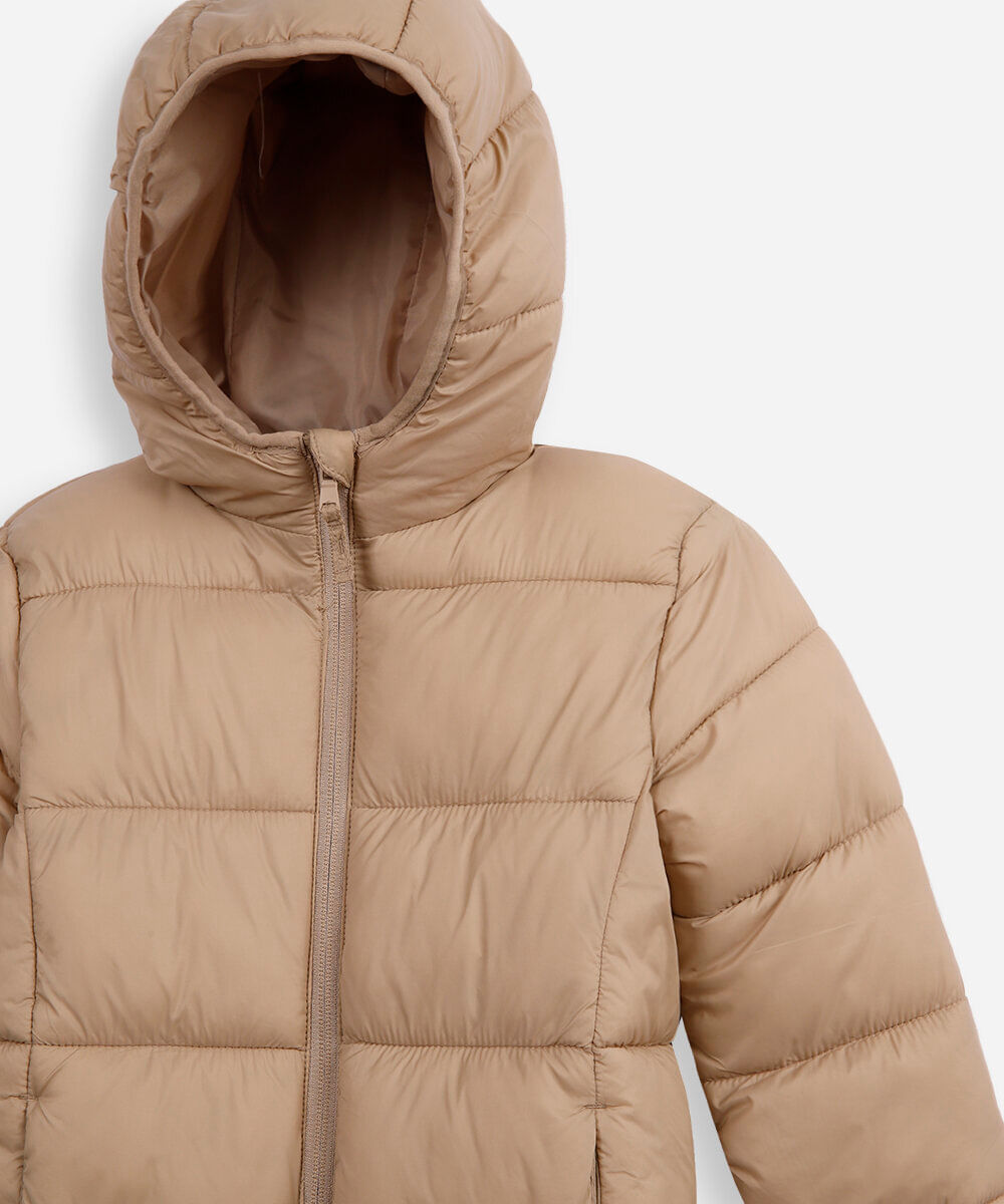 jaqueta puffer infantil - bege medio