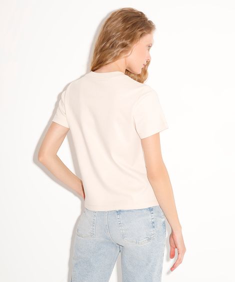 camiseta classic feminina de algodão peruano mindset bege