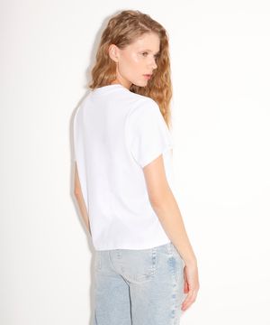 camiseta classic feminina de algodão peruano mindset branca