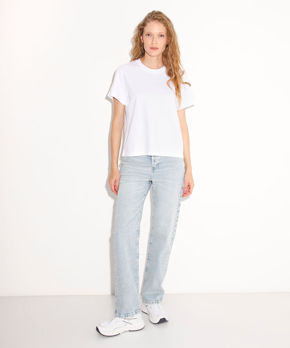 camiseta classic feminina de algodão peruano mindset branca