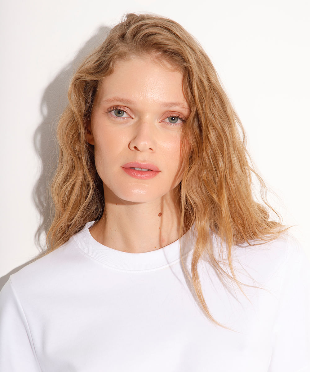 camiseta classic feminina de algodão peruano mindset branca