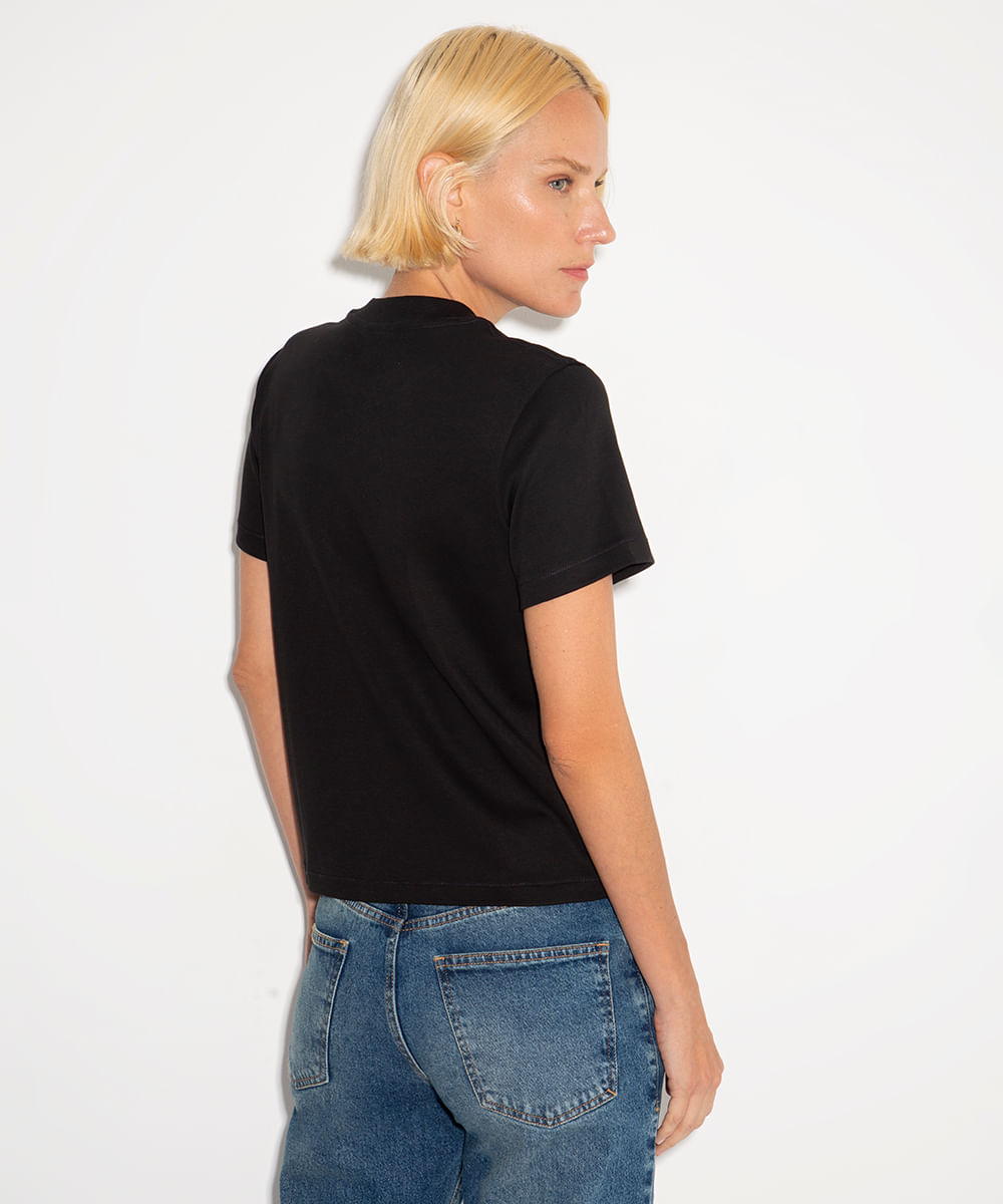 camiseta classic feminina de algodão peruano mindset preta