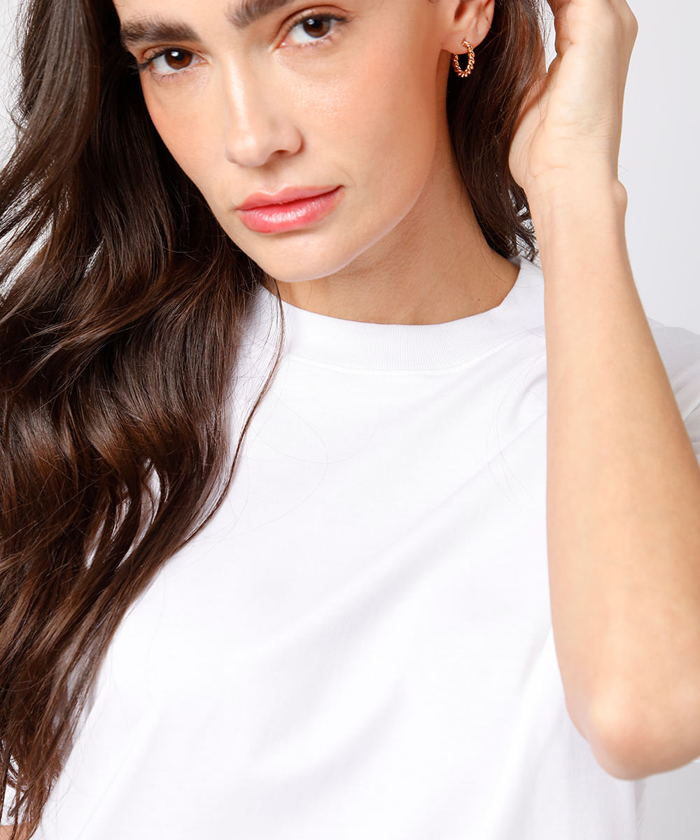 camiseta feminina de algodão pima mindset branca