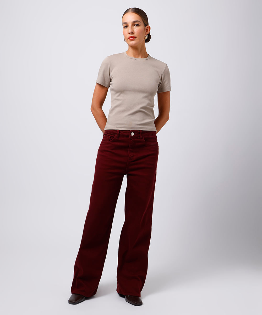 camiseta baby tee feminina de algodão peruano mindset bege