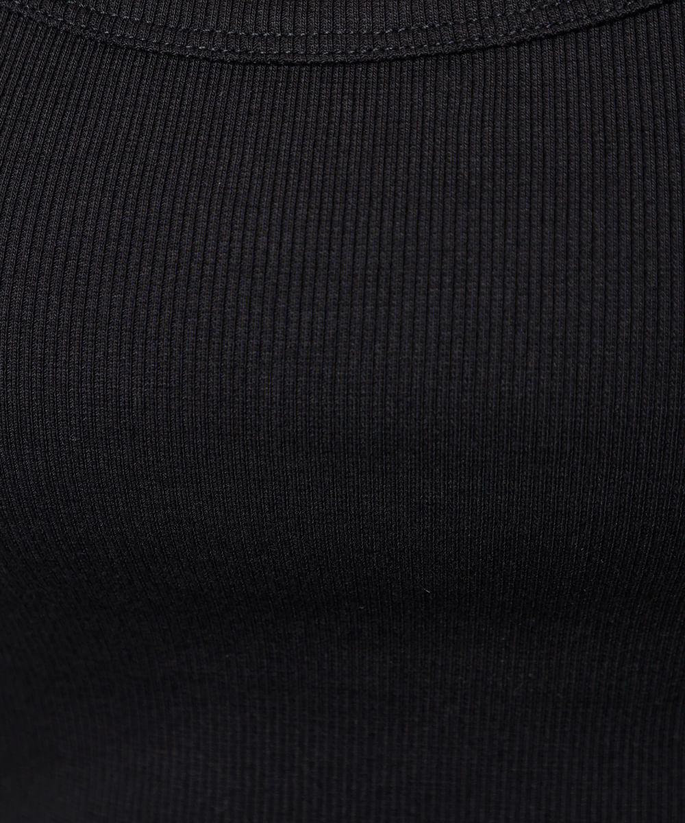 regata feminina de algodão peruano canelada mindset preta