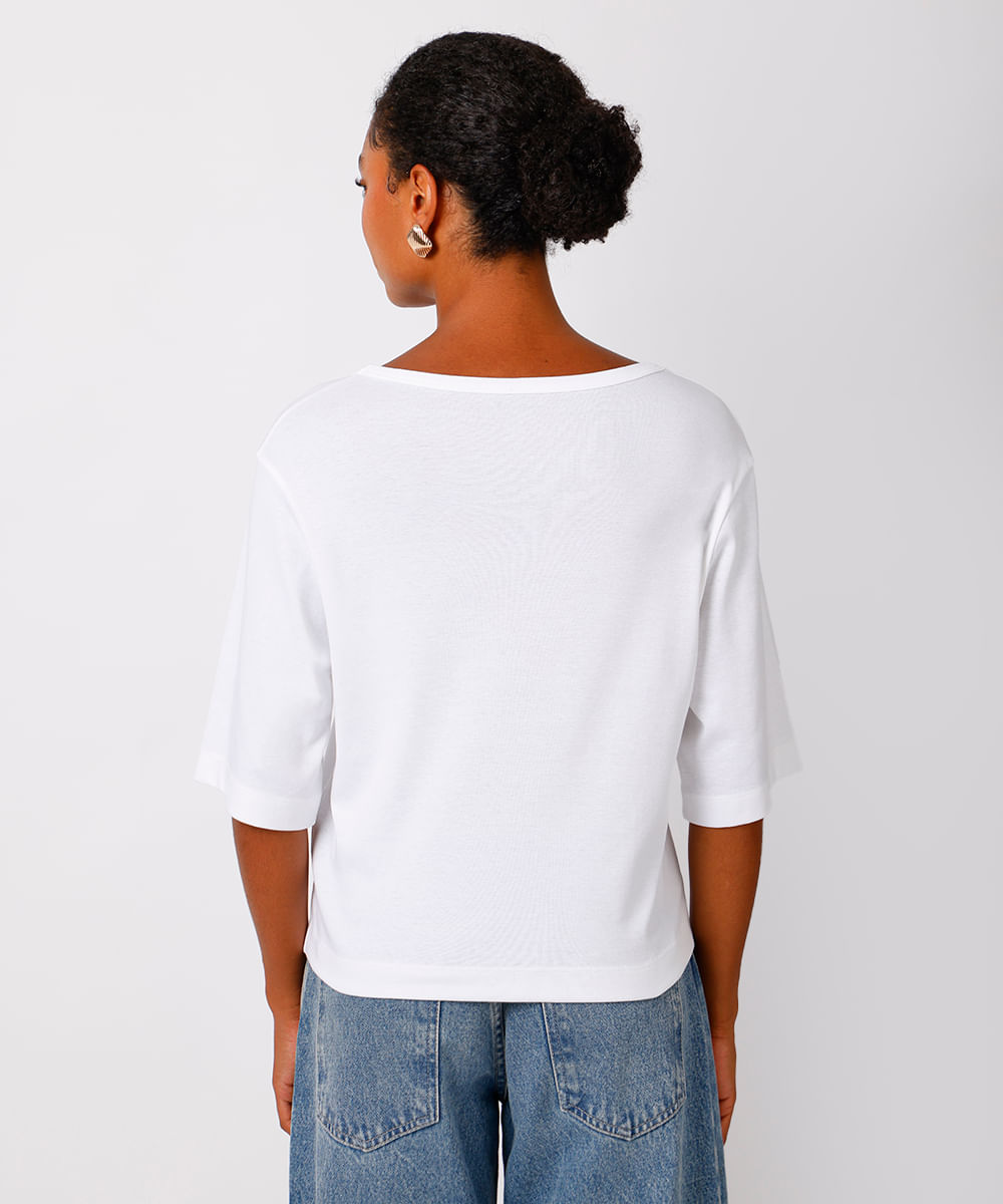 camiseta oversized feminina de algodão peruano mindset branca