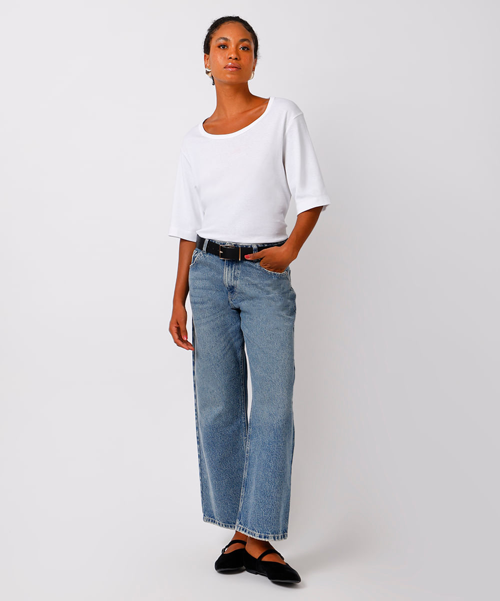 camiseta oversized feminina de algodão peruano mindset branca