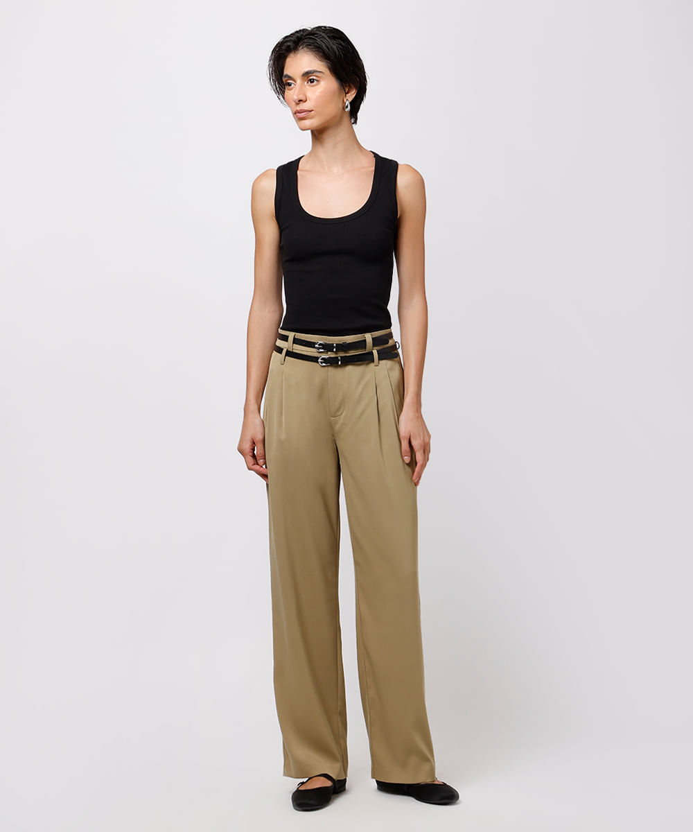 regata slim top feminina de algodão peruano mindset preta