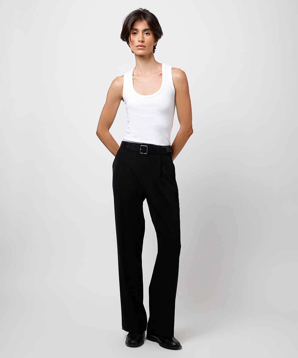 regata slim top feminina de algodão peruano mindset branca