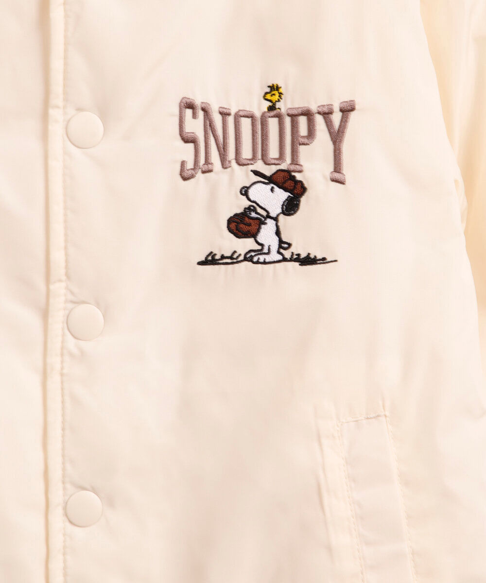 jaqueta bomber infantil puffer snoopy bege