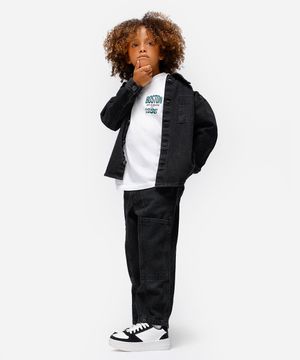 calça jeans infantil skater preta