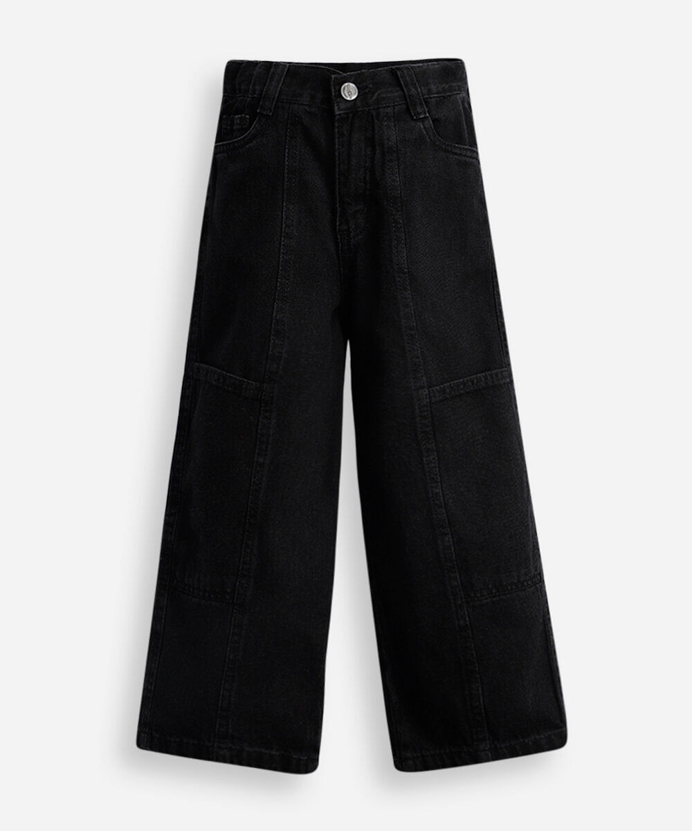 calça jeans infantil skater preta