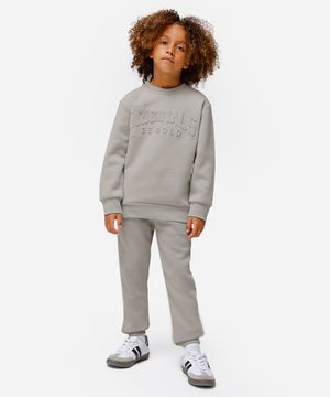 blusão de moletom infantil originals be bold cinza