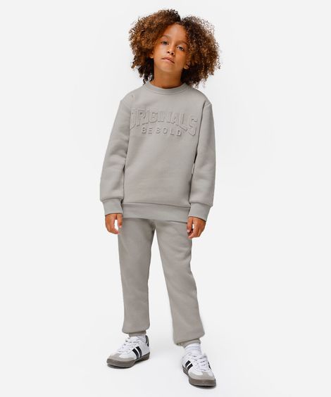 blusão de moletom infantil originals be bold cinza