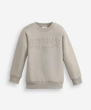 blusão de moletom infantil originals be bold cinza