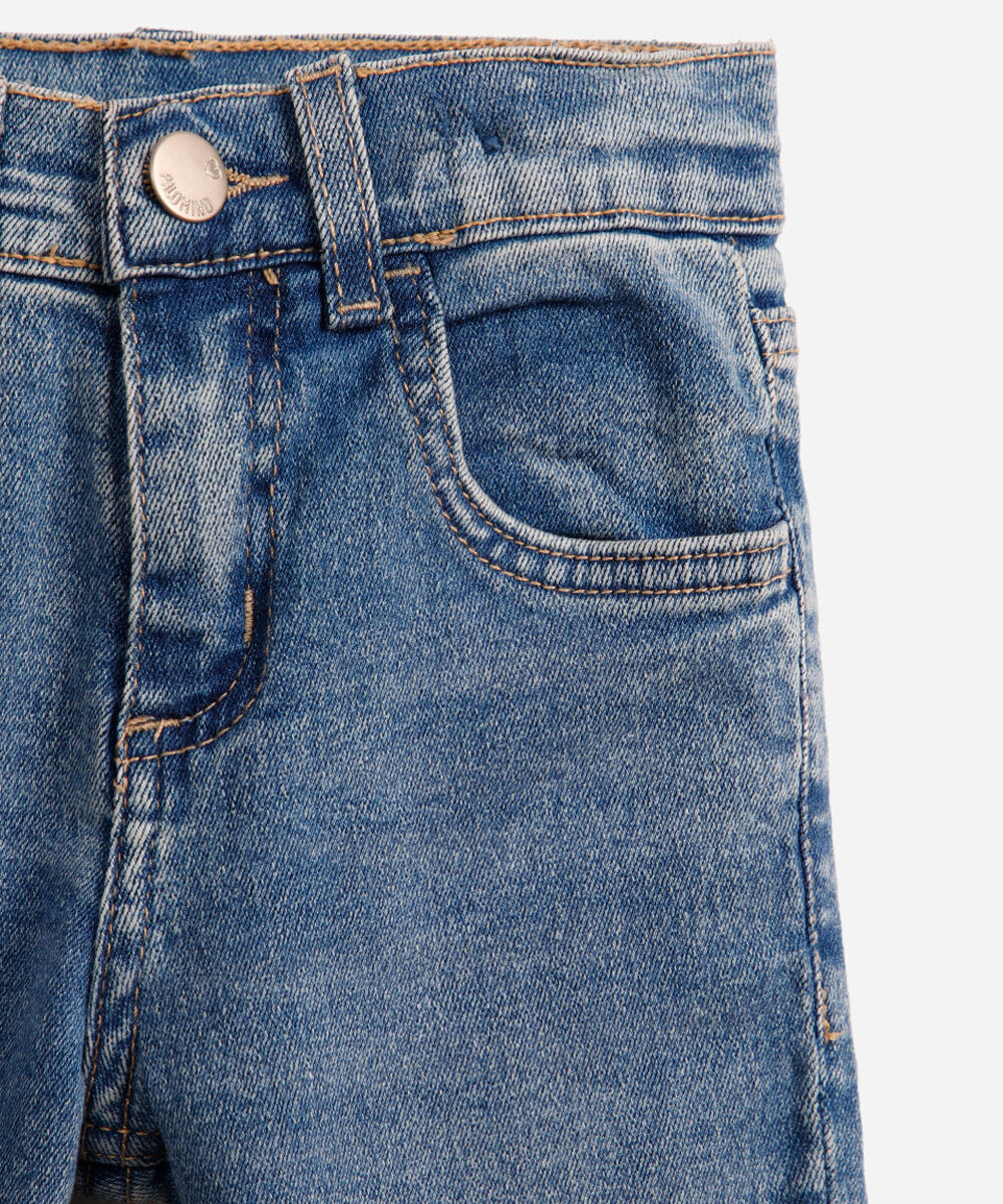 calça flare infantil jeans azul