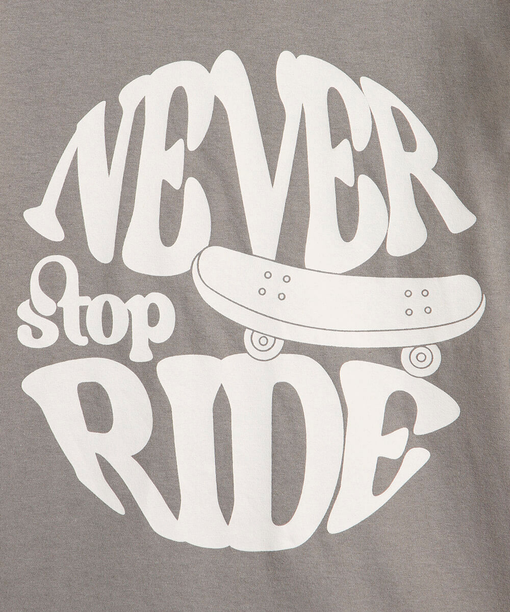 blusa de algodão infantil manga longa never stop ride cinza