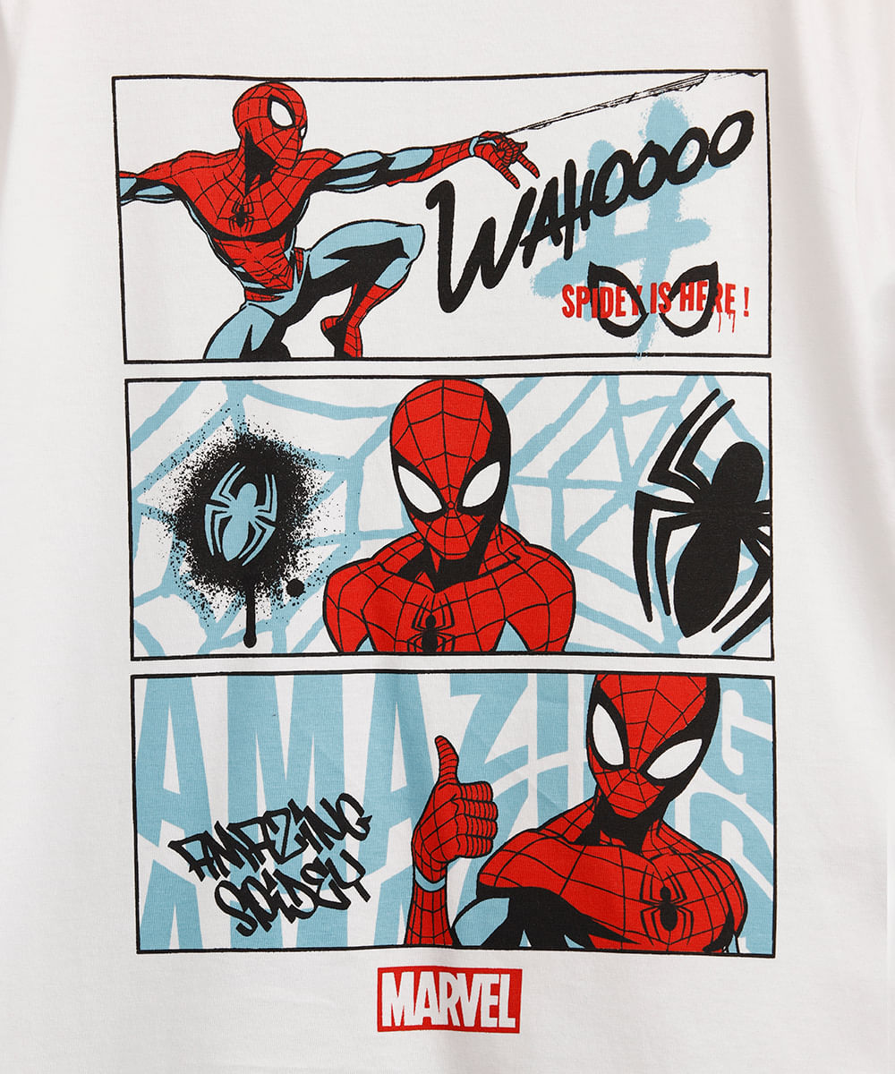 conjunto de algodão infantil homem aranha off white