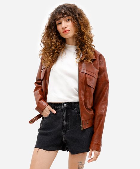 short feminino jeans cintura média preto