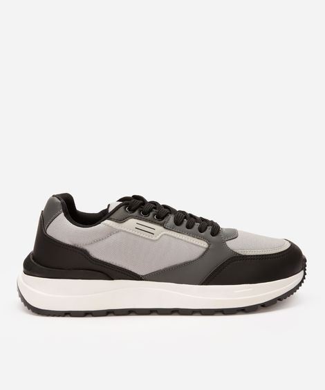 tênis casual masculino com recortes oneself cinza