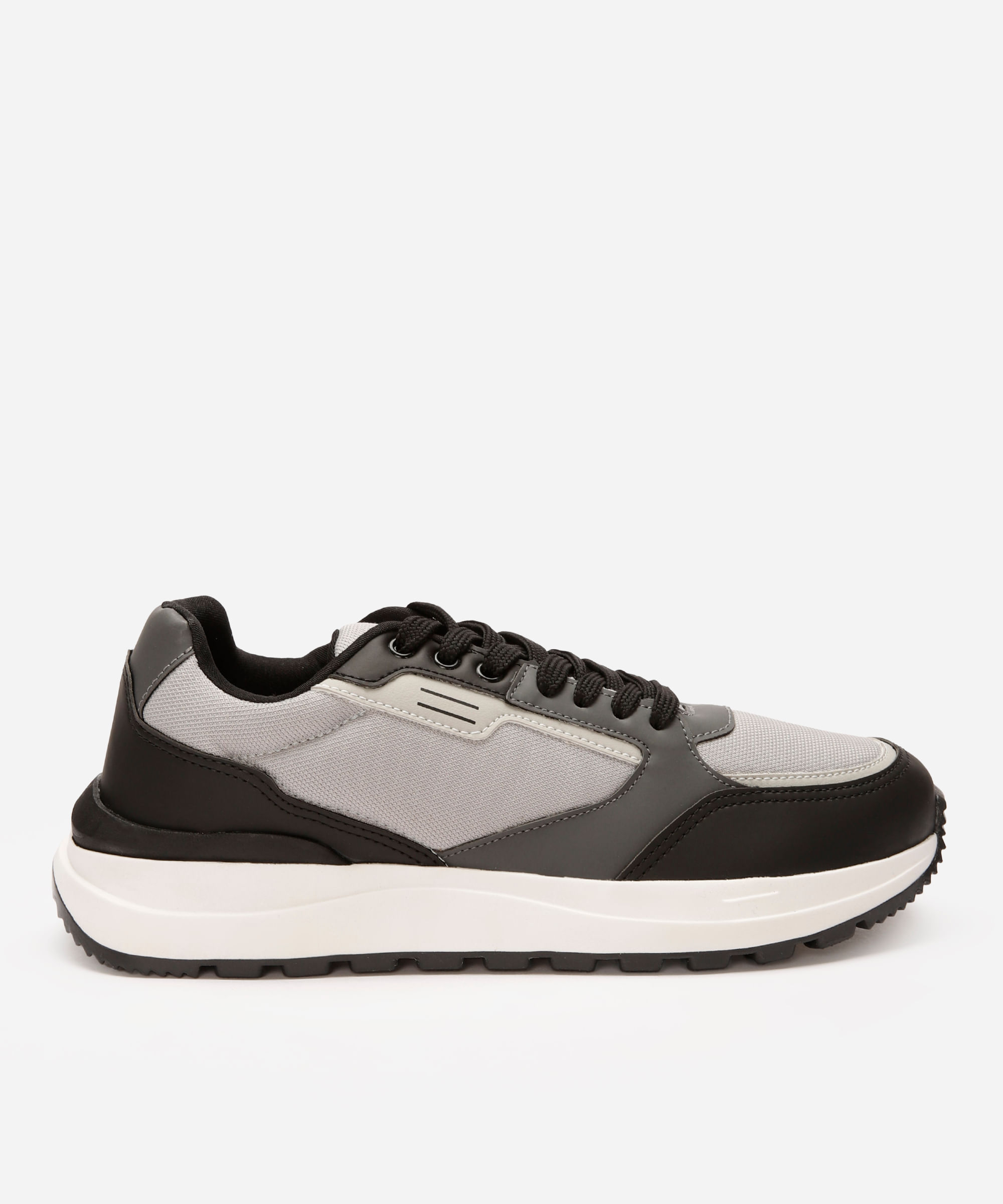 tênis casual masculino com recortes oneself cinza