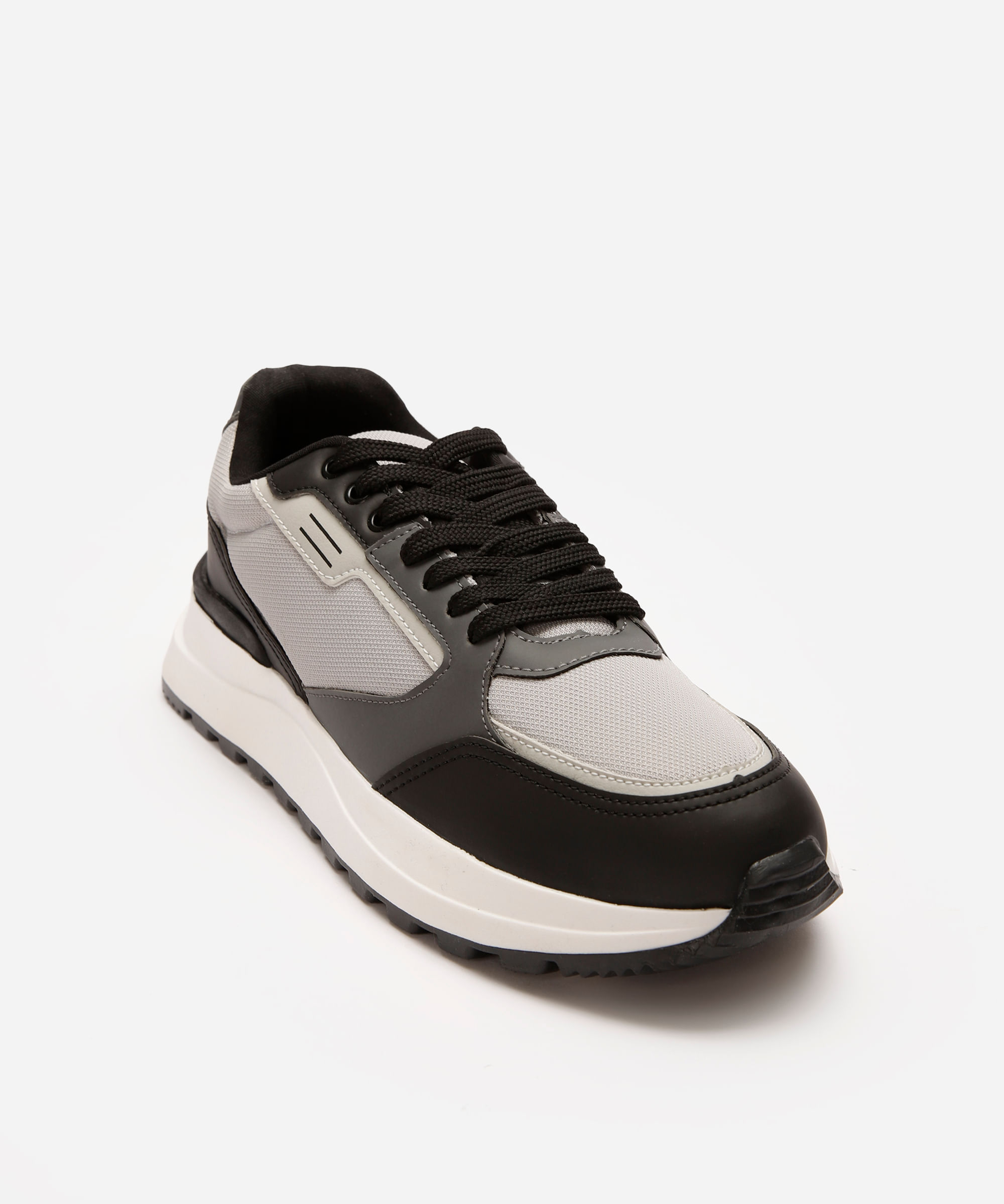 tênis casual masculino com recortes oneself cinza
