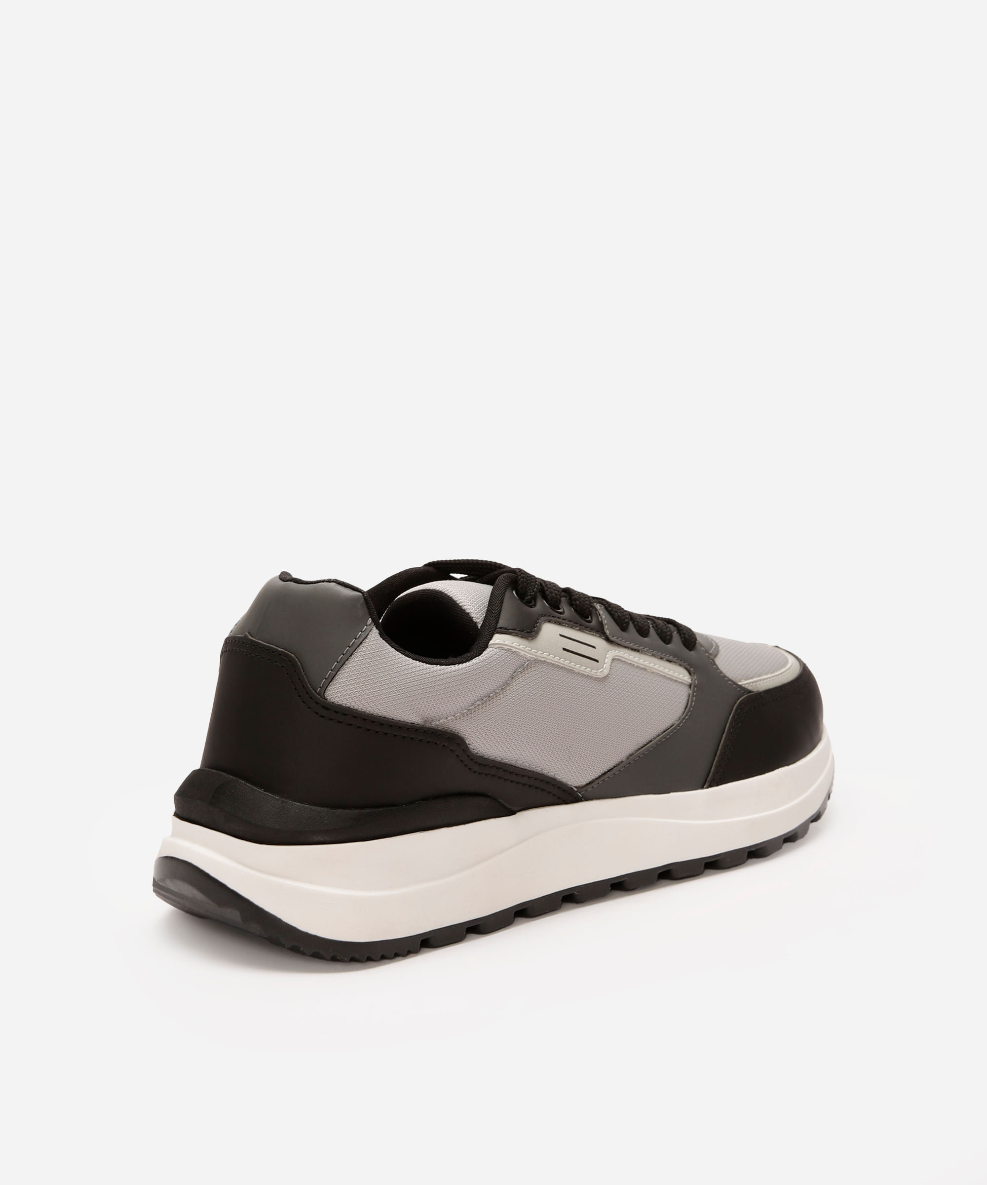 tênis casual masculino com recortes oneself cinza