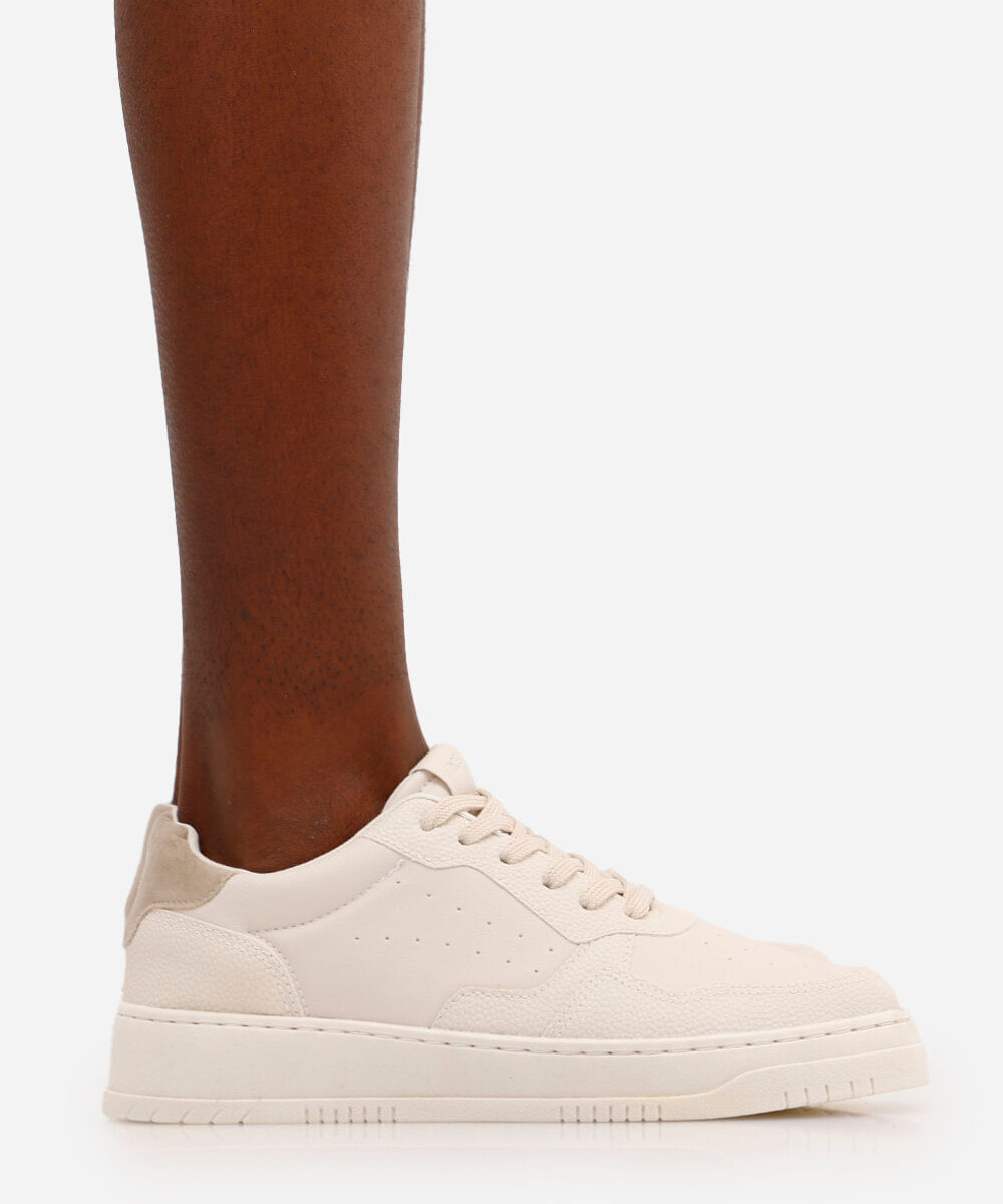 tênis masculino casual com recortes ace bege