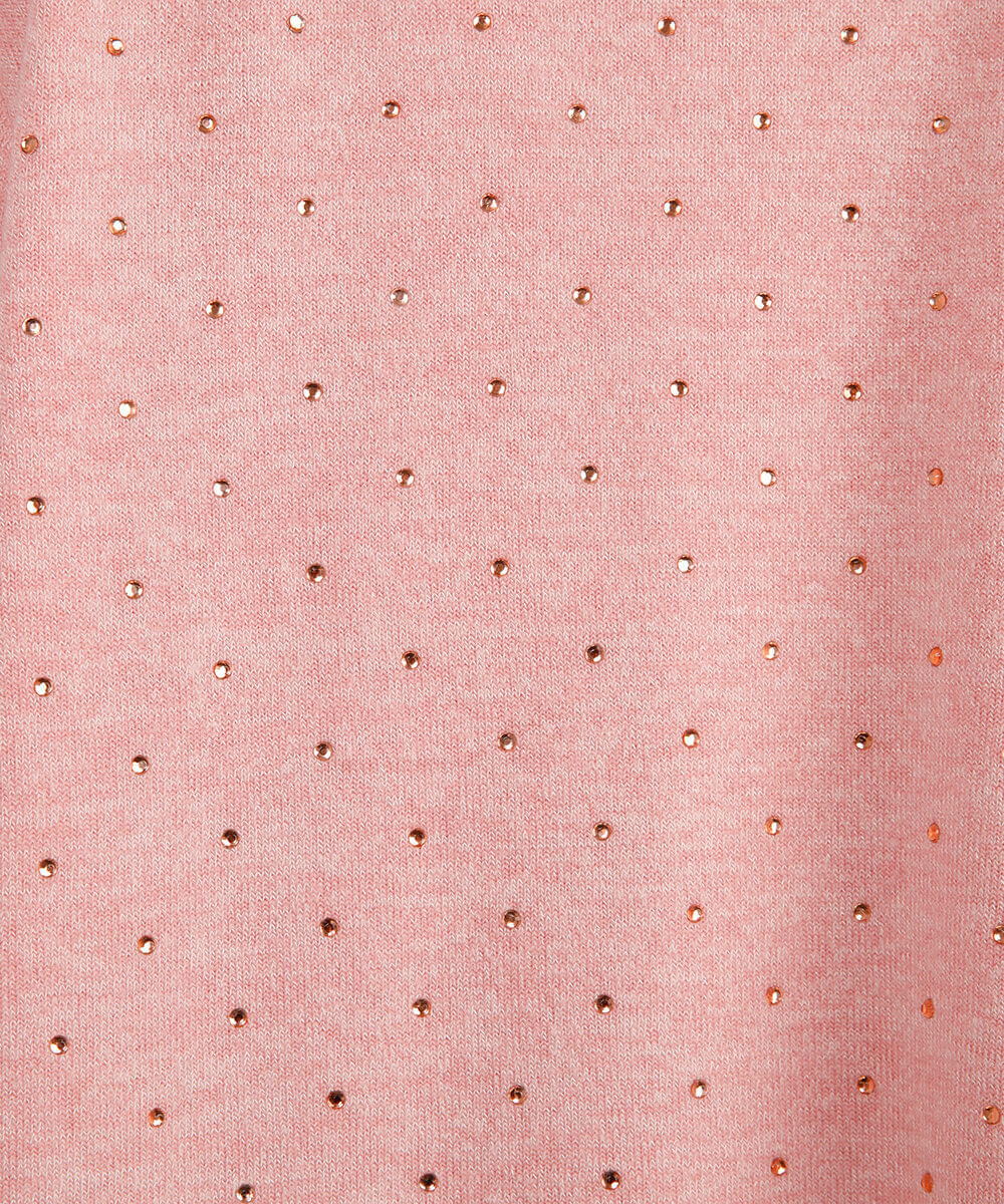 suéter de tricot infantil com strass rosa