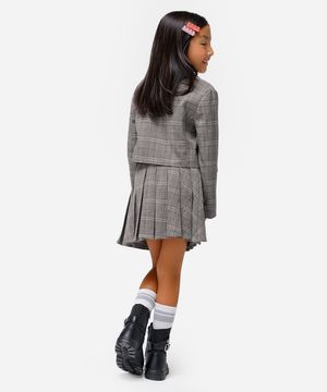 blazer infantil xadrez cinza