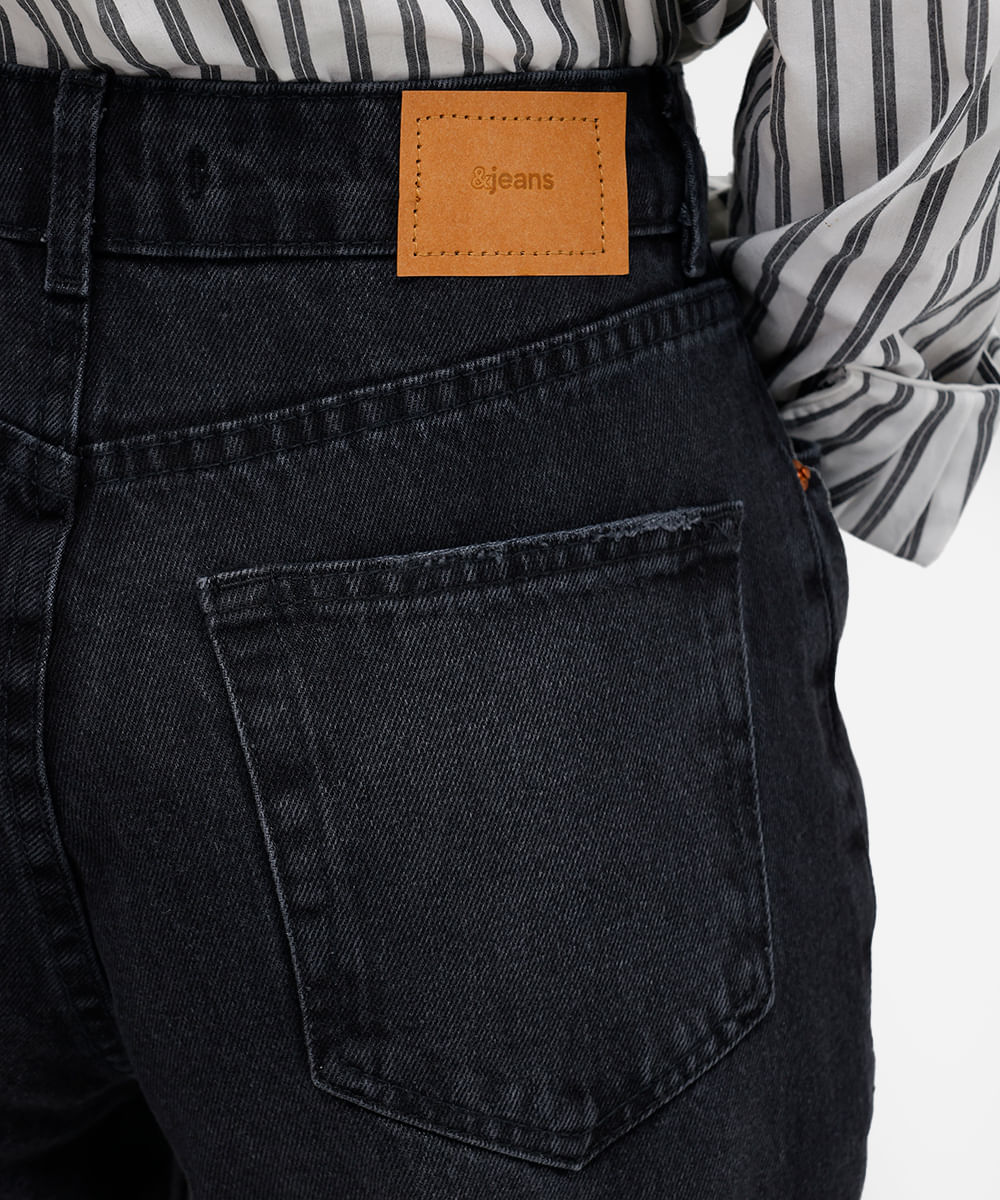 calça wide leg slim feminina jeans preta