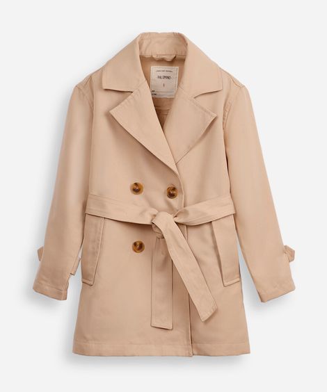 casaco trench coat infantil bege