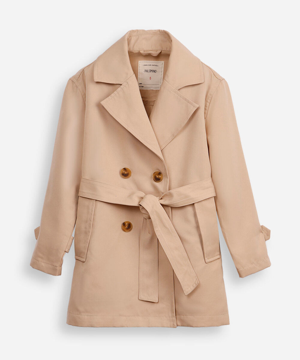 casaco trench coat infantil bege