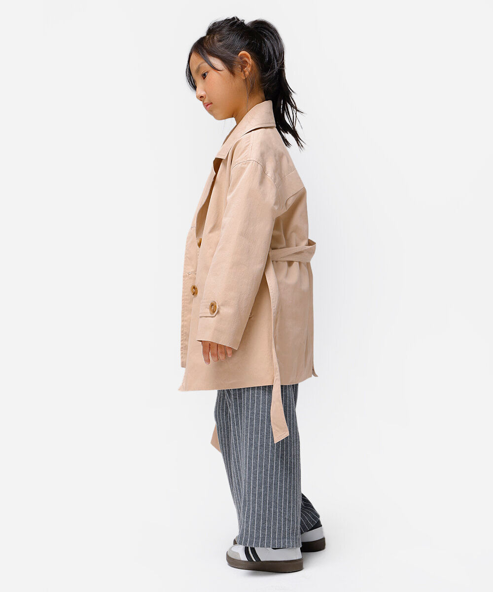 casaco trench coat infantil bege