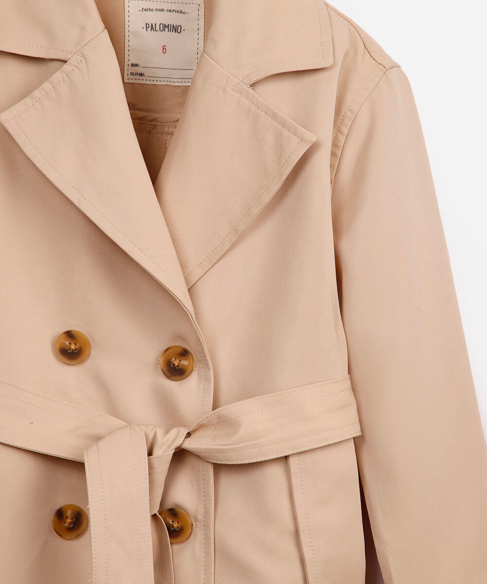 casaco trench coat infantil bege