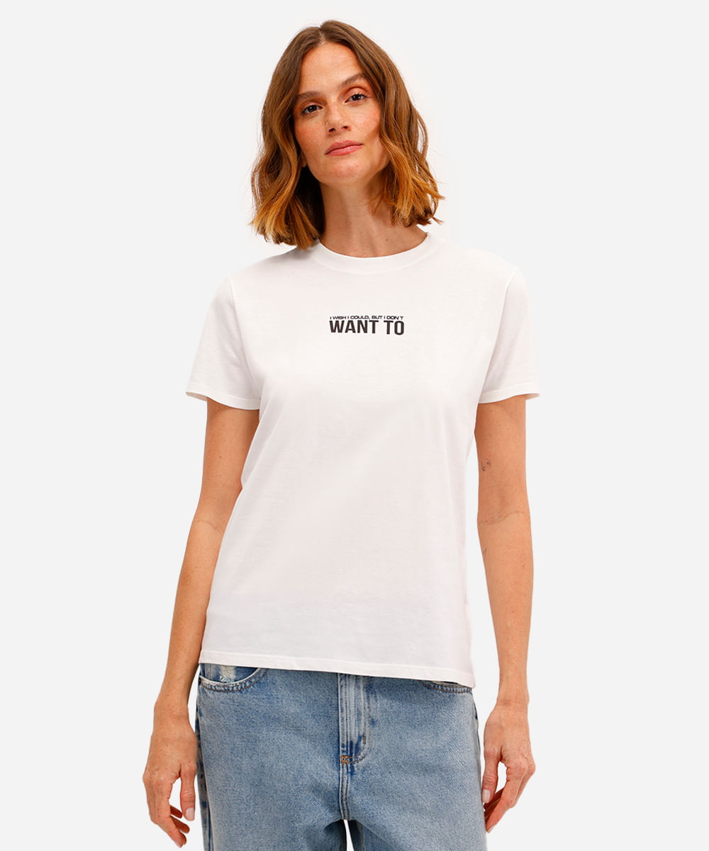 camiseta feminina de algodão friends off white