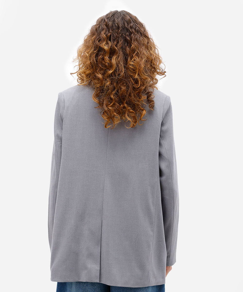 blazer de alfaiataria feminino oversized cinza