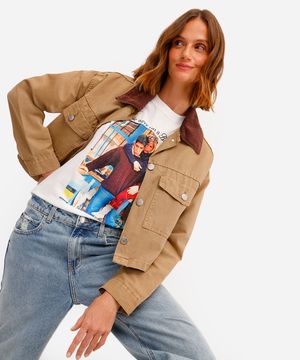 camiseta feminina de algodão friends off white