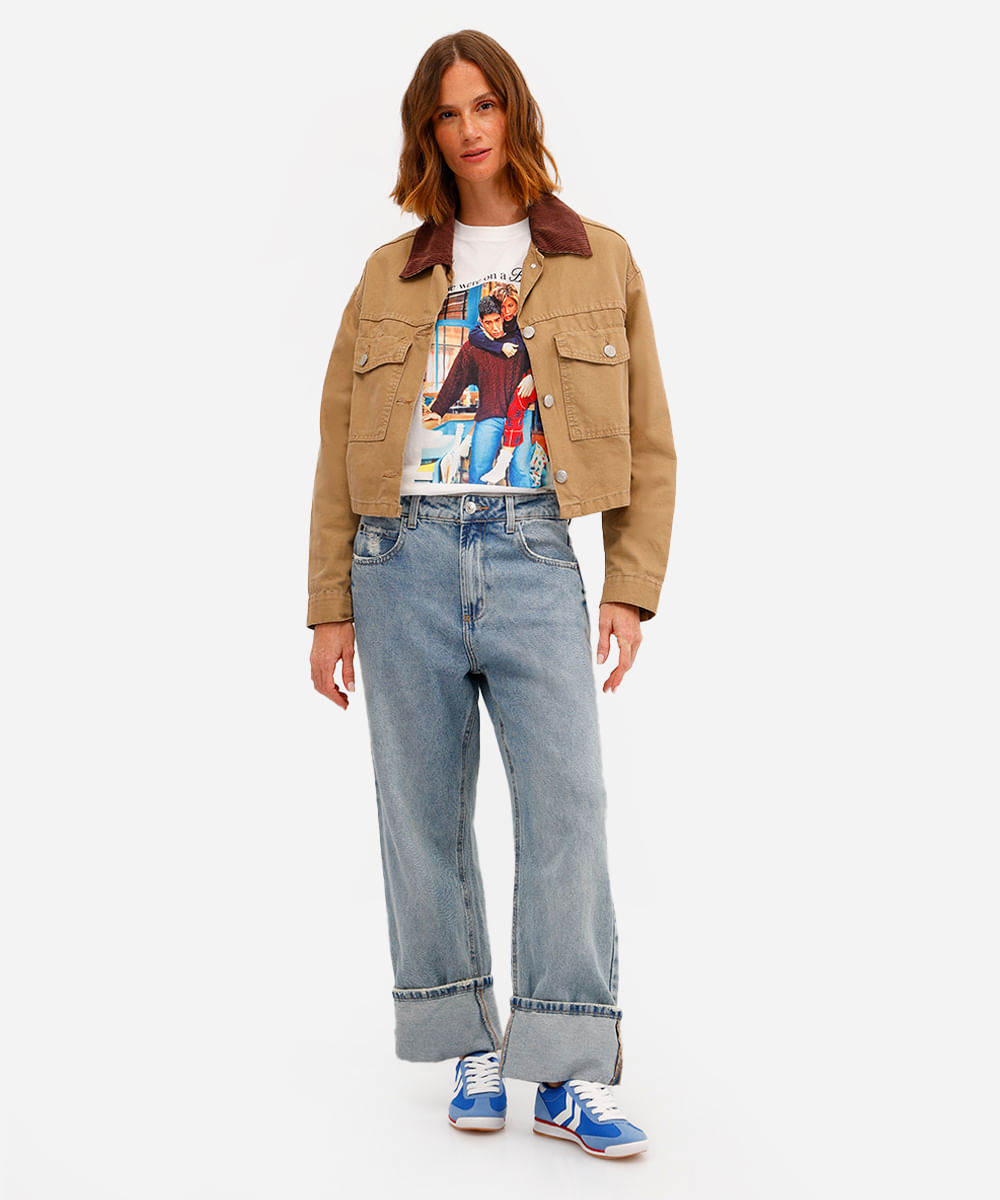 camiseta feminina de algodão friends off white