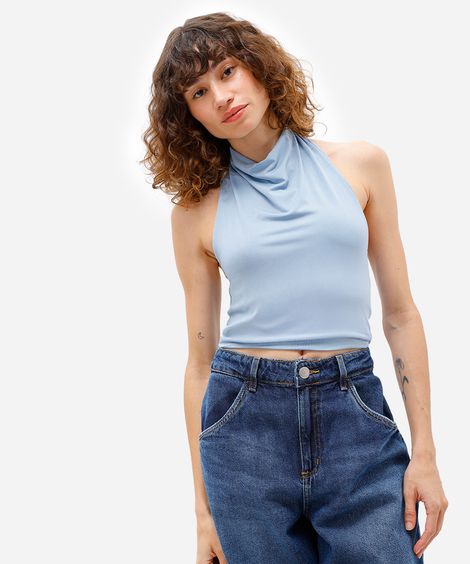 blusa frente única feminina azul