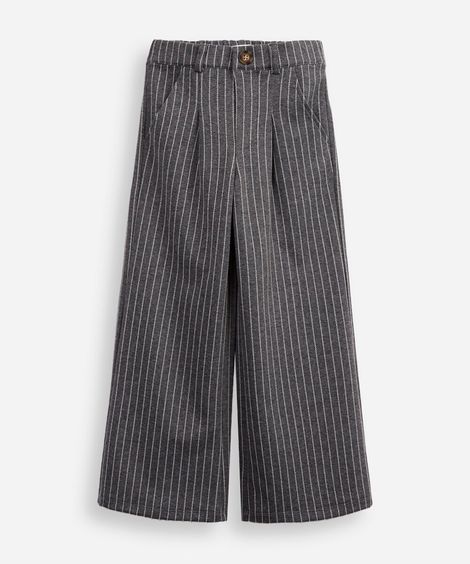 calça de alfaiataria infantil risca de giz cinza