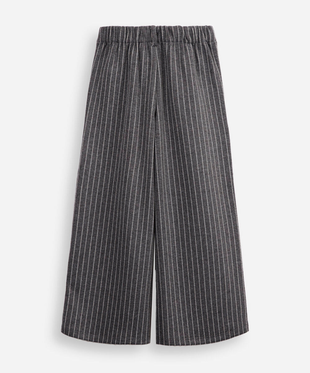 calça de alfaiataria infantil risca de giz cinza