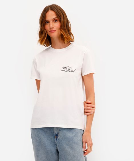 camiseta feminina de algodão friends off white